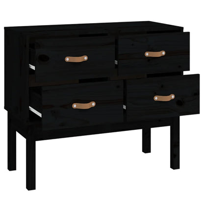 vidaXL Console noire 90x40x78 cm en pin massif