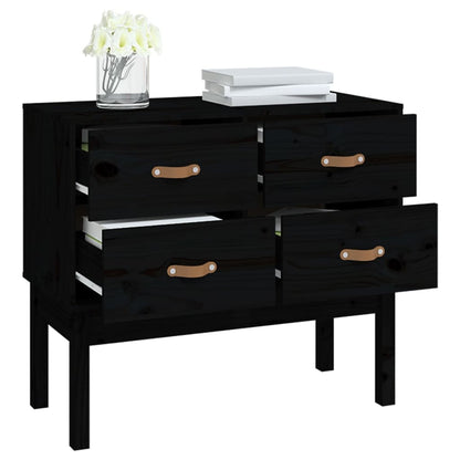 vidaXL Console noire 90x40x78 cm en pin massif