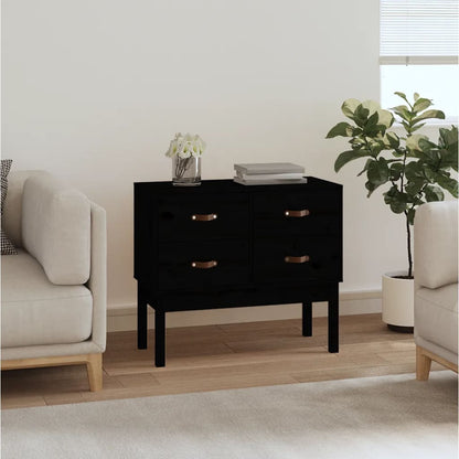 vidaXL Console noire 90x40x78 cm en pin massif