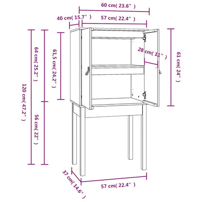 vidaXL Highboard 60x40x120 cm Bois de pin massif