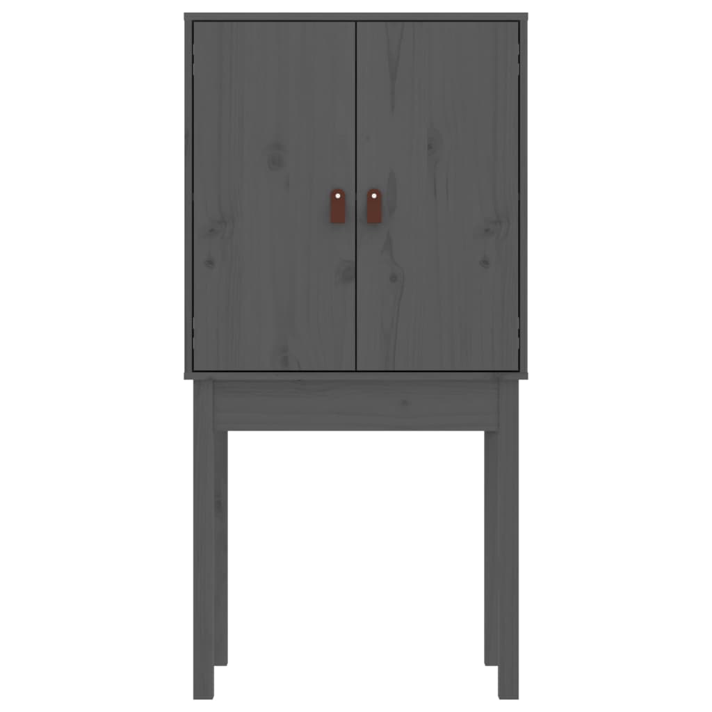 vidaXL Highboard Grau 60x40x120 cm Massivholz Kiefer