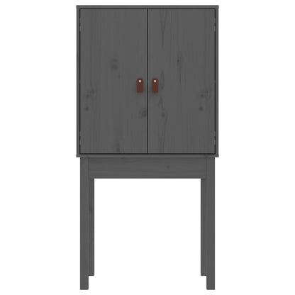 vidaXL Highboard Grau 60x40x120 cm Massivholz Kiefer