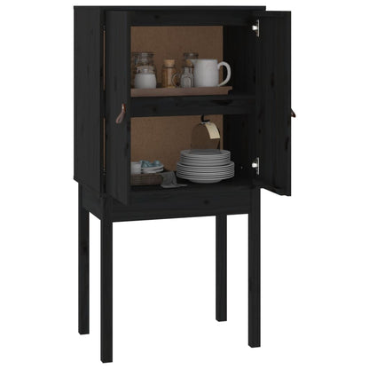 vidaXL Highboard noir 60x40x120 cm en pin massif