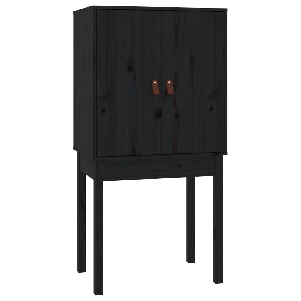 vidaXL Highboard noir 60x40x120 cm en pin massif
