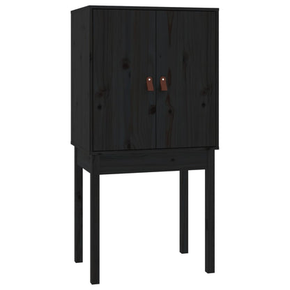 vidaXL Highboard noir 60x40x120 cm en pin massif