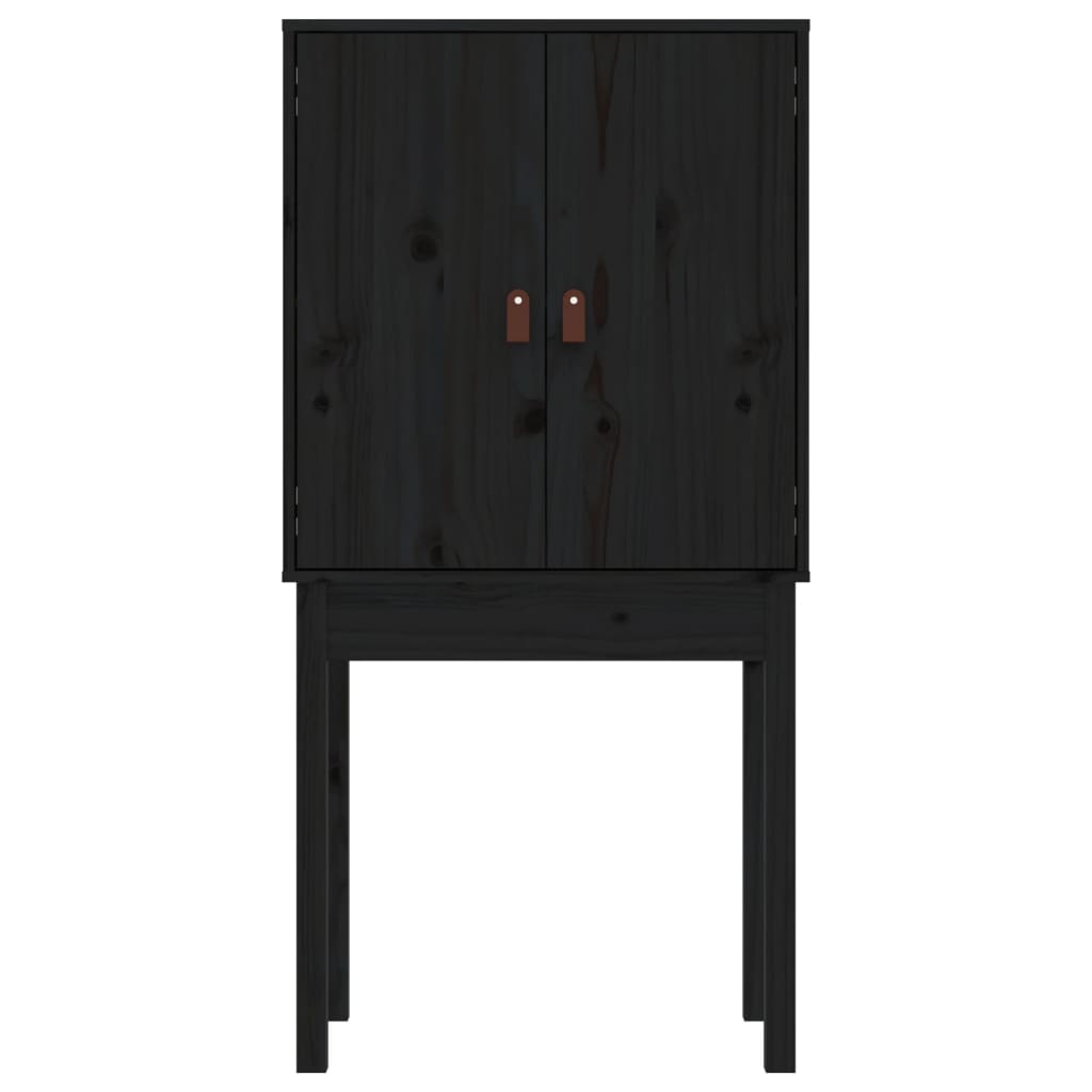 vidaXL Highboard noir 60x40x120 cm en pin massif