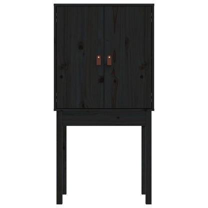 vidaXL Highboard noir 60x40x120 cm en pin massif
