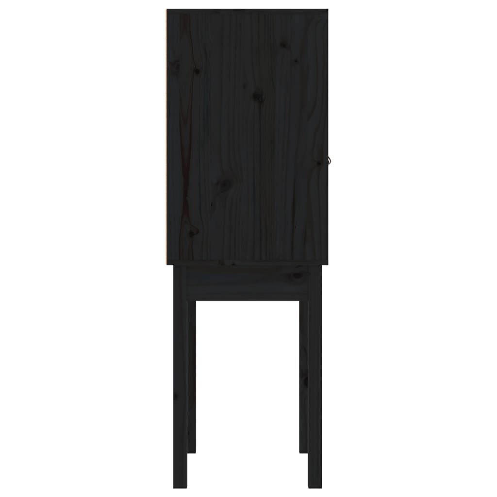 vidaXL Highboard noir 60x40x120 cm en pin massif