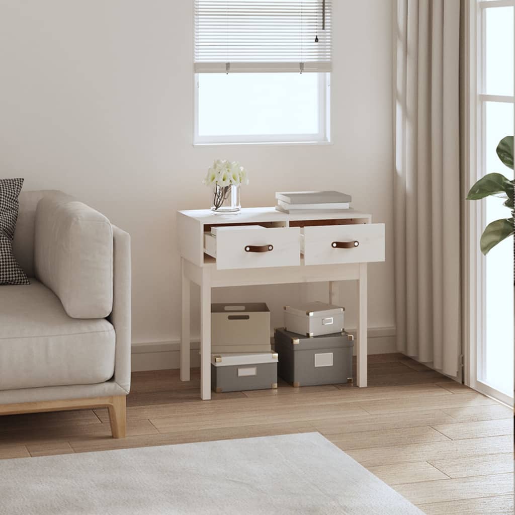 vidaXL Console Blanc 76,5x40x75 cm Bois de pin massif