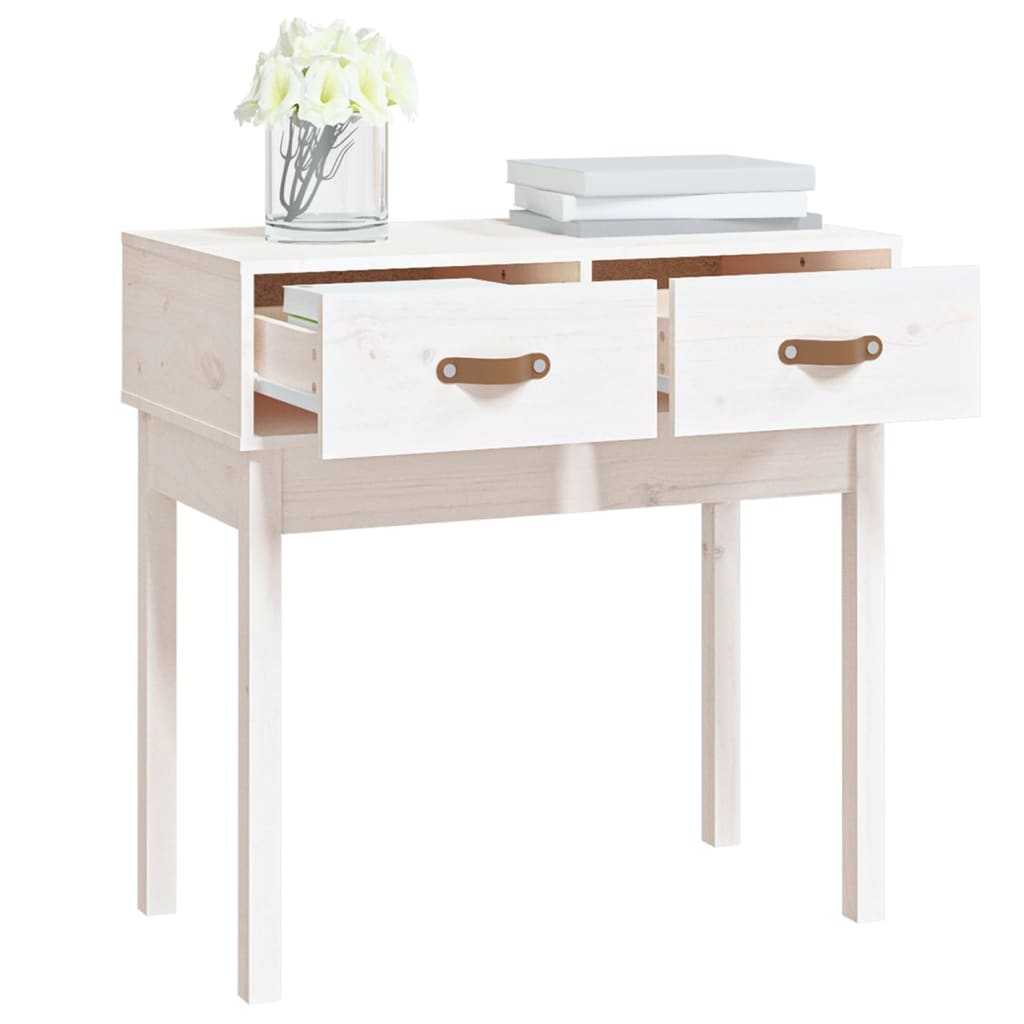 vidaXL Console Blanc 76,5x40x75 cm Bois de pin massif