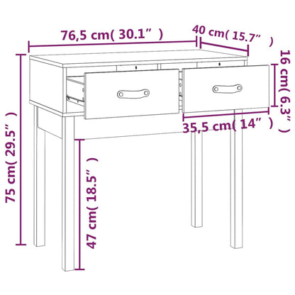 vidaXL Console Blanc 76,5x40x75 cm Bois de pin massif