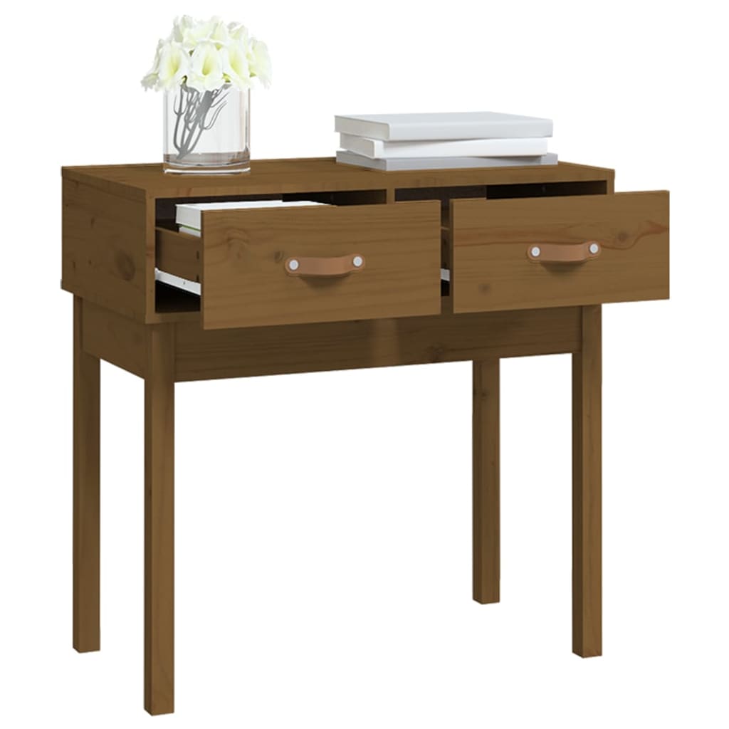vidaXL Table console marron miel 76,5x40x75 cm Pin massif