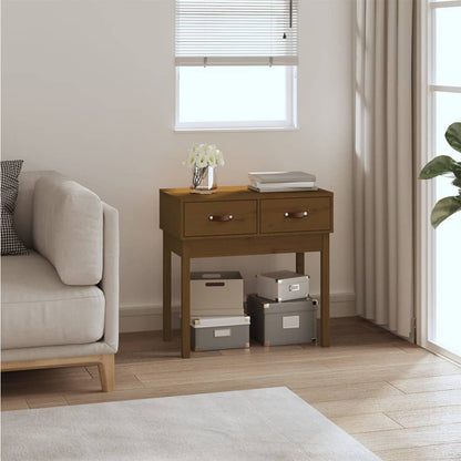 vidaXL Table console marron miel 76,5x40x75 cm Pin massif