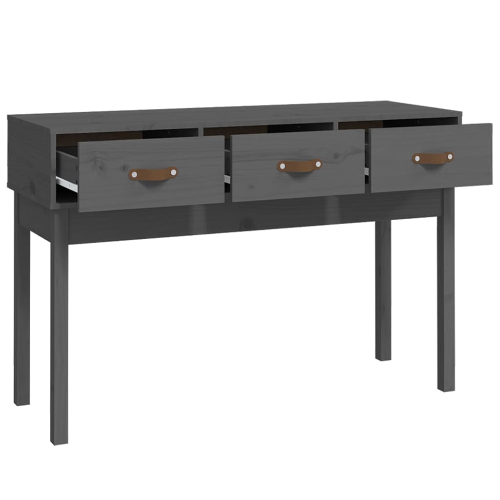 vidaXL Console grise 114x40x75 cm Bois de pin massif