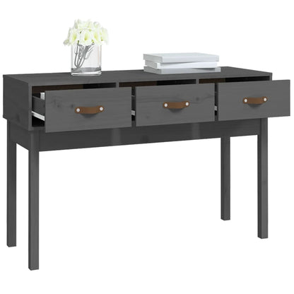 vidaXL Console grise 114x40x75 cm Bois de pin massif