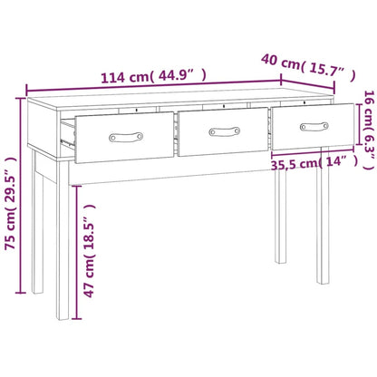 vidaXL Console grise 114x40x75 cm Bois de pin massif