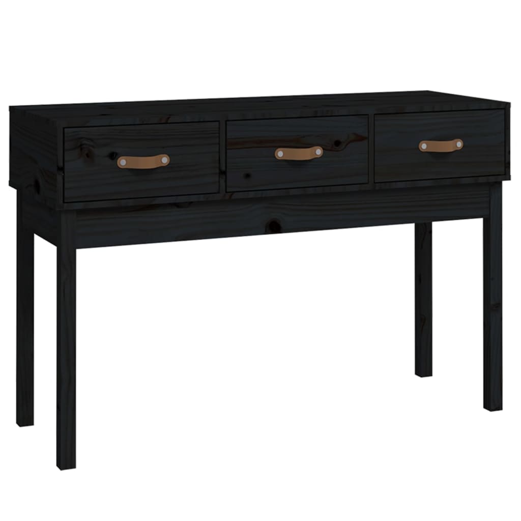 vidaXL Konsolentisch Schwarz 114x40x75 cm Massivholz Kiefer