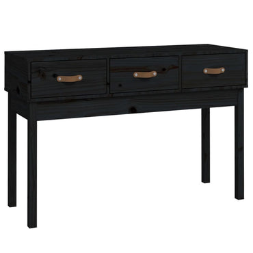 vidaXL Konsolentisch Schwarz 114x40x75 cm Massivholz Kiefer