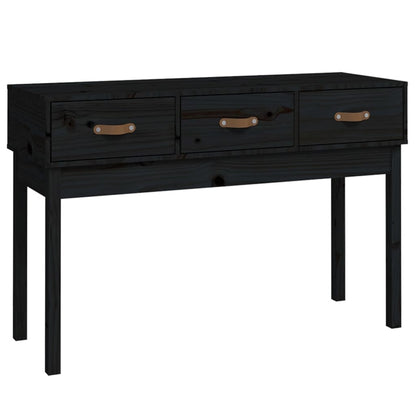 vidaXL Konsolentisch Schwarz 114x40x75 cm Massivholz Kiefer