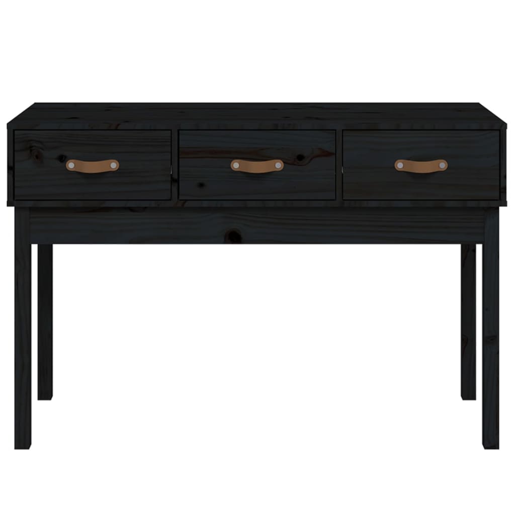vidaXL Konsolentisch Schwarz 114x40x75 cm Massivholz Kiefer