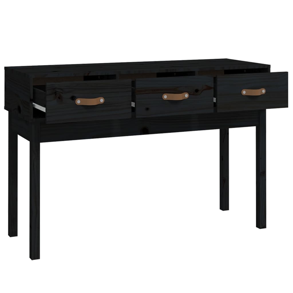 vidaXL Konsolentisch Schwarz 114x40x75 cm Massivholz Kiefer