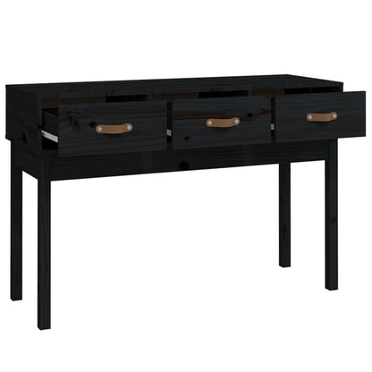 vidaXL Konsolentisch Schwarz 114x40x75 cm Massivholz Kiefer