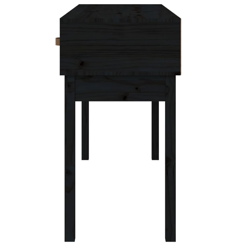 vidaXL Konsolentisch Schwarz 114x40x75 cm Massivholz Kiefer