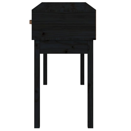 vidaXL Konsolentisch Schwarz 114x40x75 cm Massivholz Kiefer