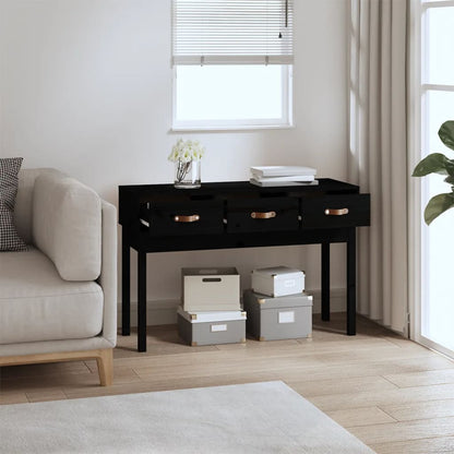 vidaXL Konsolentisch Schwarz 114x40x75 cm Massivholz Kiefer