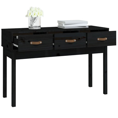 vidaXL Konsolentisch Schwarz 114x40x75 cm Massivholz Kiefer