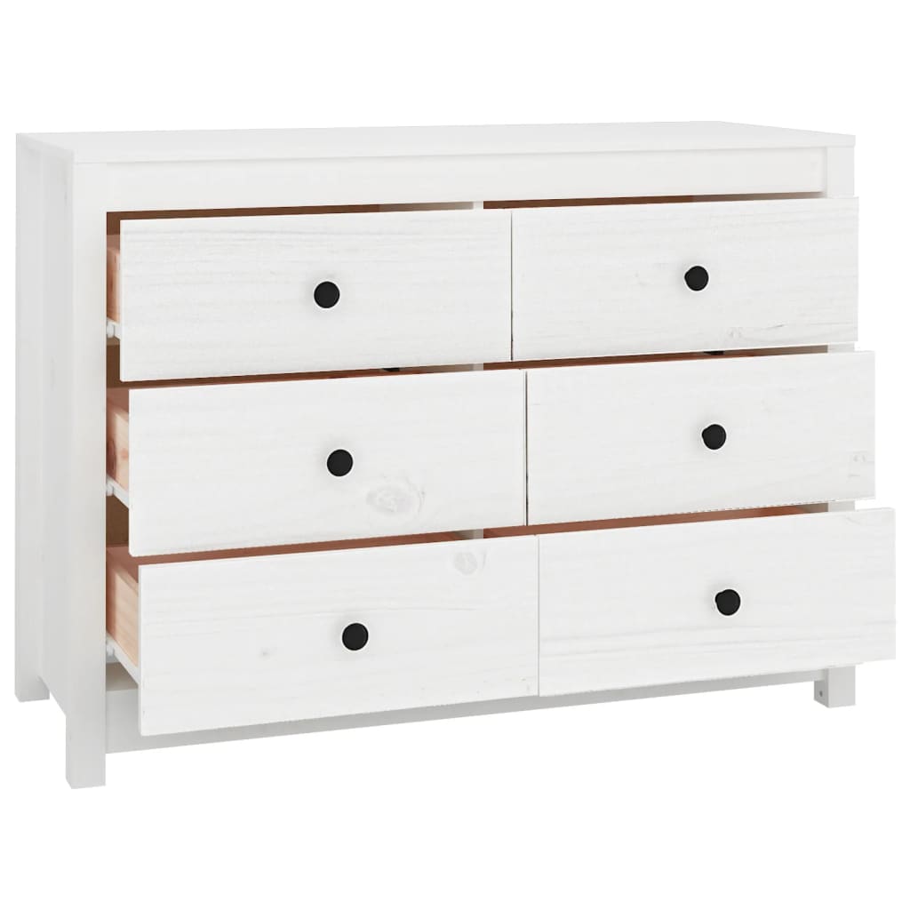 vidaXL Armoire de rangement Blanc 100x40x72 cm Pin massif