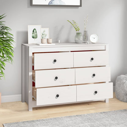 vidaXL Armoire de rangement Blanc 100x40x72 cm Pin massif