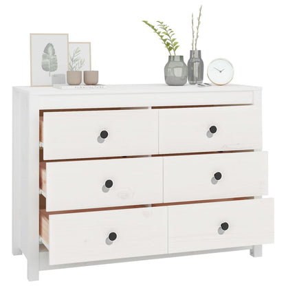 vidaXL Armoire de rangement Blanc 100x40x72 cm Pin massif