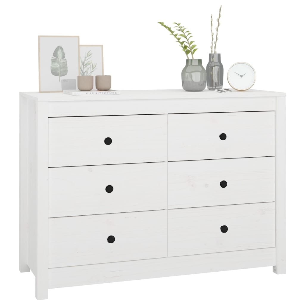 vidaXL Armoire de rangement Blanc 100x40x72 cm Pin massif
