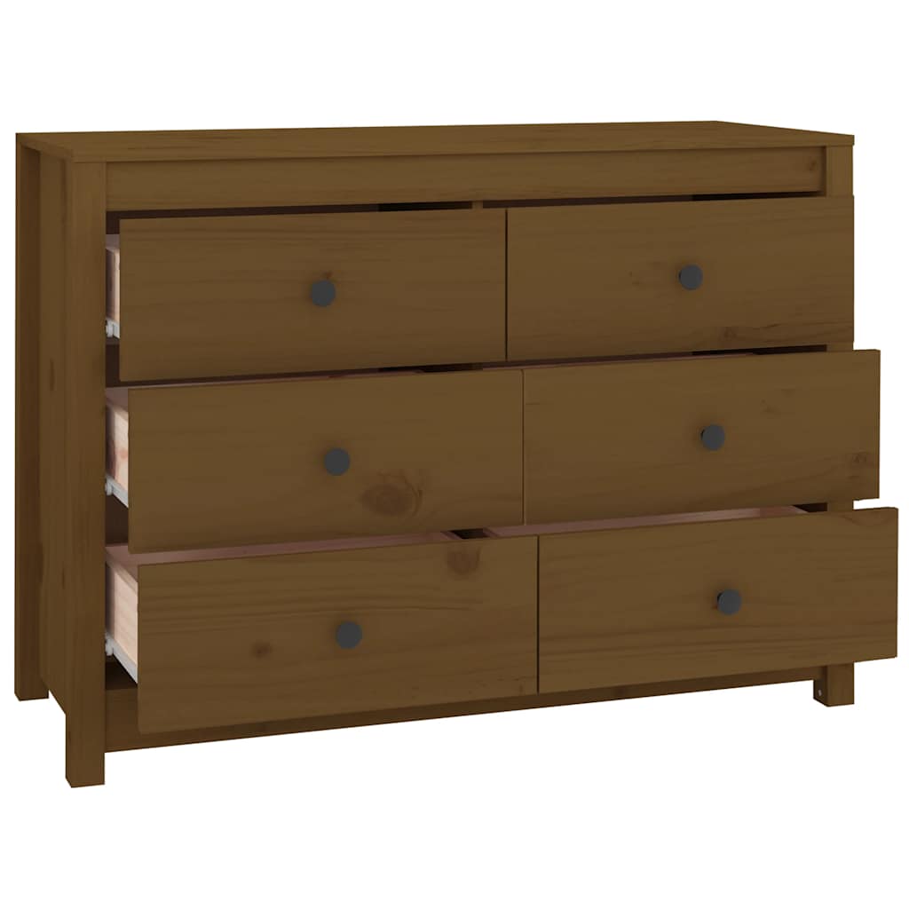 vidaXL Buffet marron miel 100x40x72 cm Bois de pin massif