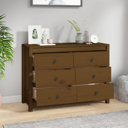 vidaXL Buffet marron miel 100x40x72 cm Bois de pin massif
