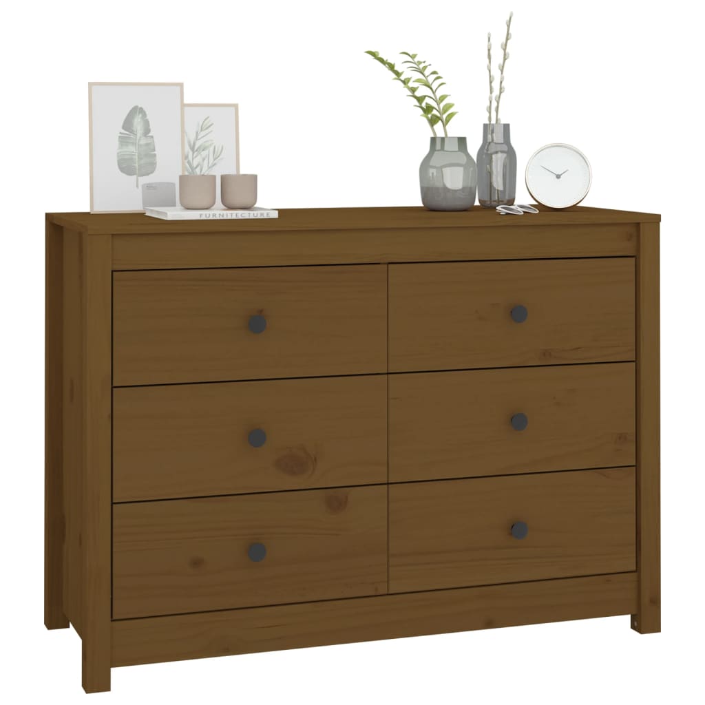 vidaXL Buffet marron miel 100x40x72 cm Bois de pin massif