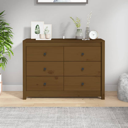 vidaXL Buffet marron miel 100x40x72 cm Bois de pin massif