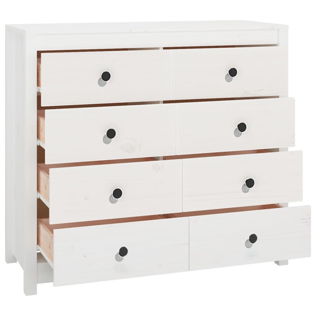 vidaXL Armoirette latérale blanc 100x40x90 cm pin massif