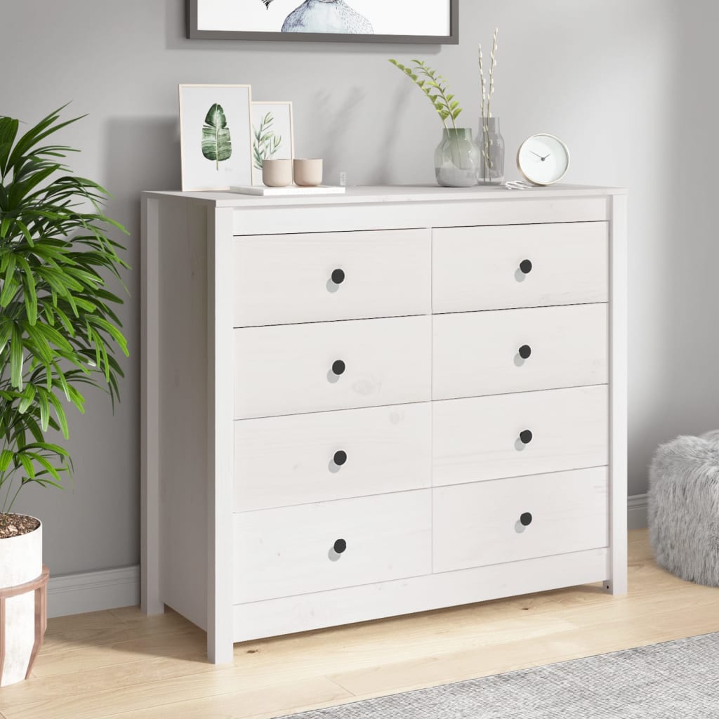 vidaXL Armoirette latérale blanc 100x40x90 cm pin massif