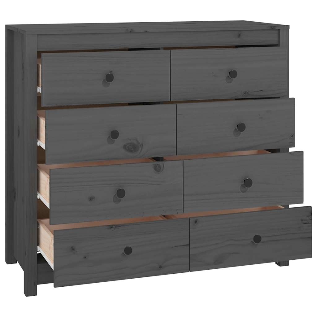 vidaXL Bahut Gris 100x40x90 cm Bois de pin massif