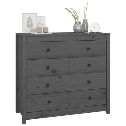 vidaXL Bahut Gris 100x40x90 cm Bois de pin massif