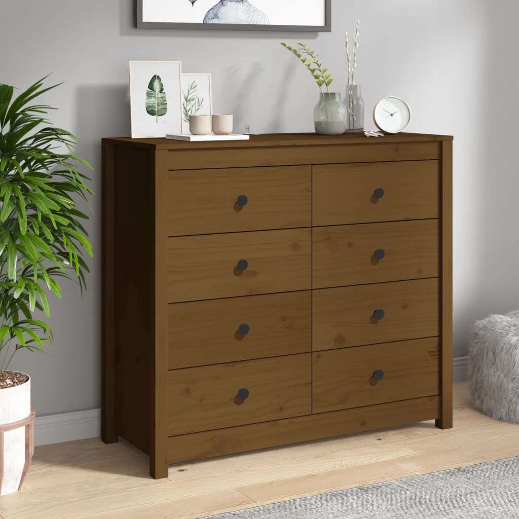 vidaXL Meuble d'appoint marron miel 100x40x90 cm Bois de pin massif