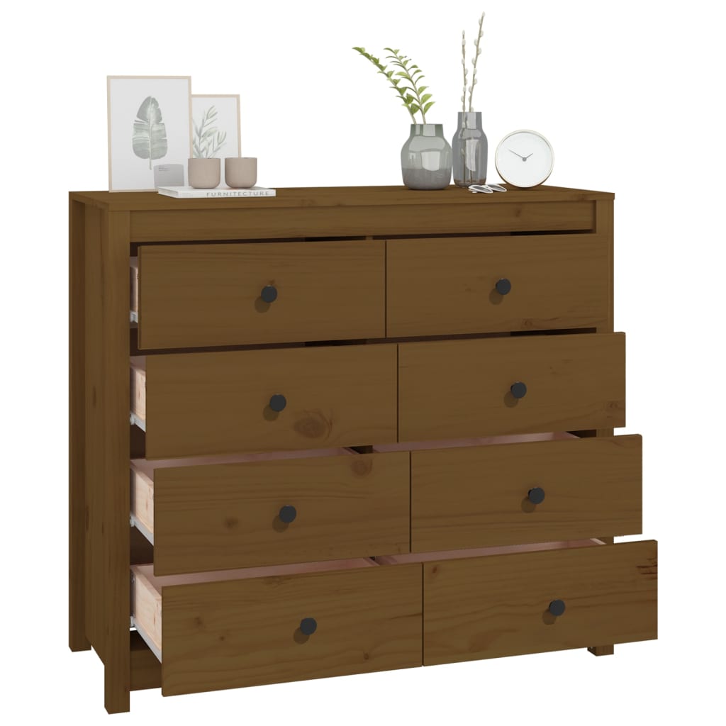 vidaXL Meuble d'appoint marron miel 100x40x90 cm Bois de pin massif