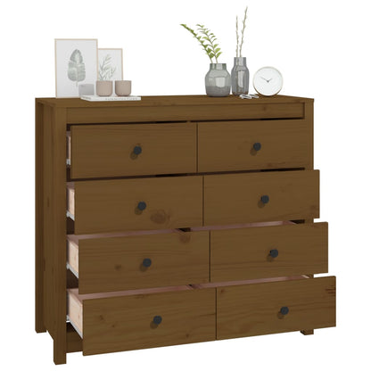 vidaXL Meuble d'appoint marron miel 100x40x90 cm Bois de pin massif