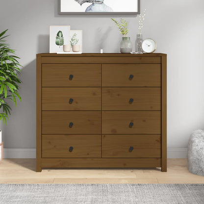 vidaXL Meuble d'appoint marron miel 100x40x90 cm Bois de pin massif