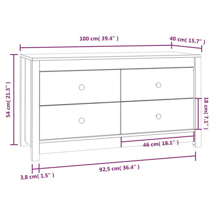 vidaXL Beistellschrank 100x40x54 cm Massivholz Kiefer