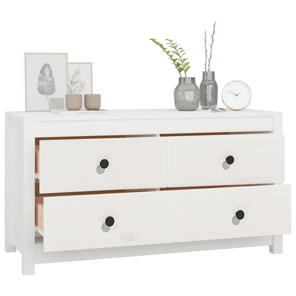 vidaXL Armoirette latérale blanc 100x40x54 cm Pin massif