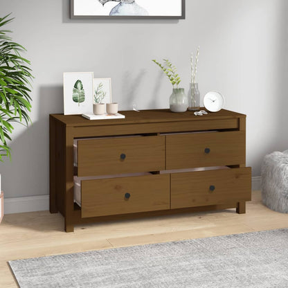 vidaXL Buffet bas marron miel 100x40x54 cm en pin massif