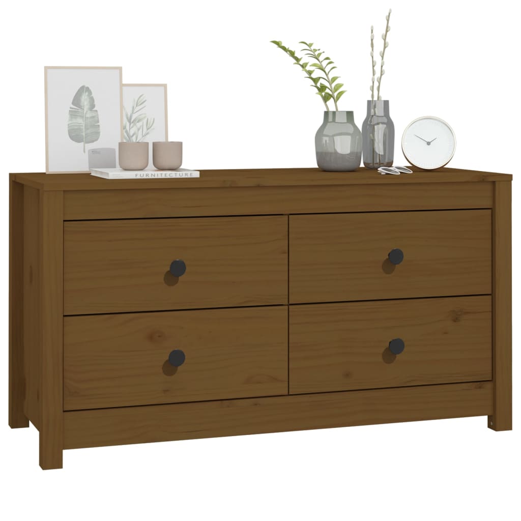 vidaXL Buffet bas marron miel 100x40x54 cm en pin massif